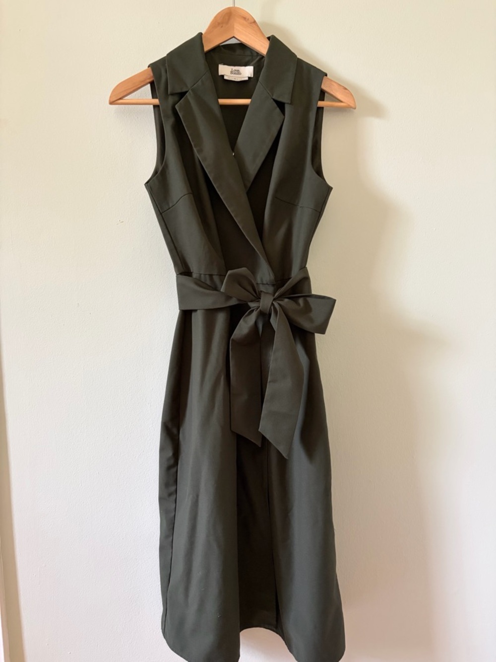 Love, Bonito Blazer Wrap Midi Dress with Waist Tie - Olive Green